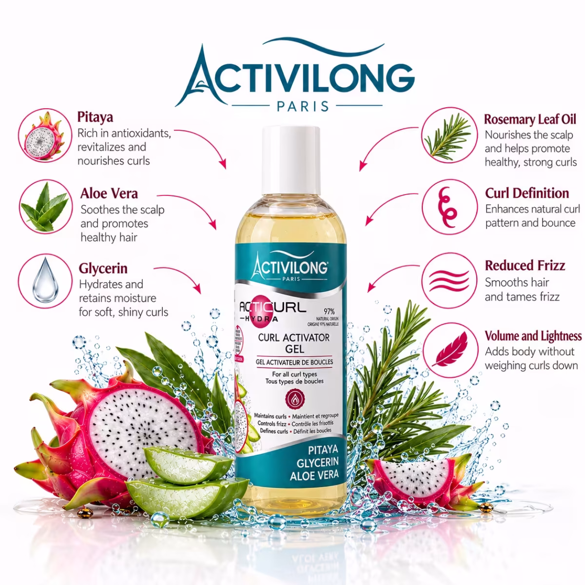 ⁦Hair Gel ActiCurl 200ml⁩ - الصورة ⁦2⁩